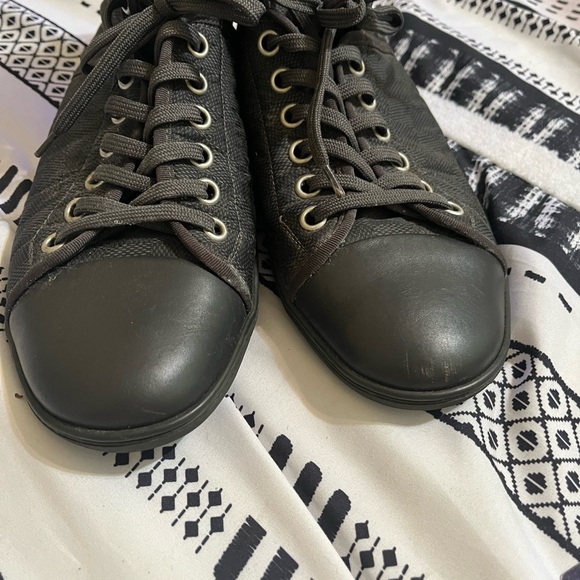 Louis Vuitton Black/Grey Damier Graphite Fabric And Leather Trim Zip Up High Top - Picture 3 of 9